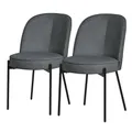 Produktbild: ML-Design Esszimmerstühle 2er Set Anthrazit, Küchenstühle mit Stoffbezug und Stahlgestell, Wohnzimmerstuhl mit Rückenlehne, Polsterstühle für Esszimmer & Küche, Gepolsterte Stühle Ergonomischer Sessel