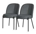 Produktbild: ML-DESIGN Polsterstuhl Esszimmerstühle mit Rückenlehne moderne Design Lounge Küchenstühle (2 St), Esstischstühle 2er Set Anthrazit Küchenstuhl Stahl Polyester bis 120kg