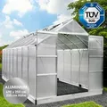 Produktbild: Gewächshaus Aluminium mit Fundament rostfrei tüv geprüft 6mm Platten 490x250x235cm Silber - Brast