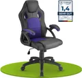 Produktbild: Juskys Racing Schreibtischstuhl Montreal (violett) - Gaming Stuhl ergonomisch, höhenverstellbar & gepolstert, bis 120 kg - Bürostuhl Drehstuhl