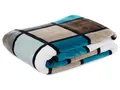 Produktbild: Gözze Cashmere-Feeling Decke Antigua 150 x 200 cm (aqua / taupe / petrol)