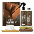 Produktbild: Lederpflege für Ledercouch Set Farbneutral - Lederreiniger Sofa und Leather Conditioner 250 ml - Biologisch Abbaubar Lederpflege für Möbel - Entfernt Unangenehme Gerüche - mit Zubehör