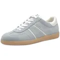 Produktbild: Plateausneaker TAMARIS, Damen, Gr. 42, hellblau, weiß, Lederimitat, Veloursleder, unifarben mit Farbeinsatz, Schuhe Plateausneaker, Freizeitschuh, Halbschuh, Schnürschuh mit gepolstertem Schaftrand