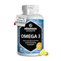 Produktbild: Omega 3 Kapseln hochdosiert, 400 mg EPA & 300 mg DHA in Triglycerid-Form für 3 Monate, 1 Kapsel pro Tag, 1000 mg Fischöl aus nachhaltigem Fischfang, höchste Bioverfügbarkeit, Made in Germany