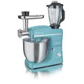 Produktbild: HEINRICHS 3 in 1 Universal Küchenmaschine, Küchengerät 1500W, 6 Geschwindigkeitsstufen, Multifunktionale Knetmaschine mit Fleischwolf, 1.5L Mixerbehälter, XXXL 10L Edelstahlschüssel (Türkis)