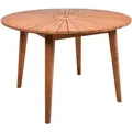 Produktbild: Gardenson Gartentisch, Hellbraun, Holz, Akazie, massiv, rund, rund, 110x75x110 cm, regenabweisend, Schirmloch, UV-beständig, wetterbeständig, Gartenmöbel, Gartentische, Gartentische