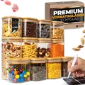 Produktbild: CLIDOR Vorratsgläser mit Deckel, Eckig - 12er Set - 4x 880ml & 8x 380ml, Erhöhte Glasstärke, Vorratsdosen mit Deckel luftdicht, Aufbewahrungsbox Küche für alle Lebensmittel, Küchen Organizer