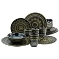 Produktbild: CreaTable 23586 Kombiservice Mandala für 4 Personen, Steinzeug, schwarz/gold (1 Set, 16-teilig)