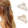 Produktbild: Runmi Haarklammern Perlen Haarspangen Haarspangen Kristall Haarklammern Haarschmuck für Frauen und Mädchen (2 Stück) (D)