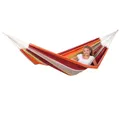 Produktbild: AMAZONAS Barbados - Klassische brasilianische XL Hängematte für 2 Personen | Handgefertigt, aus recycelten Materialien | Liegefläche 230x150cm | Belastbar bis 200 kg | Farbe: Acerola