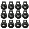 Produktbild: ZELHYEUU 12 Stück Kordelstopper, Federschnur Schlösser, Kunststoff Rutschen Kordelklemme, Single Hole Cord Locks, Rund Kunststoff Kordelklemme, für Kordelzug Rucksack Rucksack
