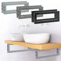 Produktbild: Wandkonsole für Waschtisch - 2er Set, Stahl, Größenwahl, Schwarz, Grau, Industrial – Waschtischhalterung, Metall Rergalhalter, Regalträger, Waschtischkonsole, Schwerlastkonsole, für Waschbecken
