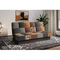 Produktbild: MOEBLO Schlafsofa CYPRUS Patchwork, – Sofa Kippsofa Klappsofa Click-Clack Couch für Wohnzimmer Federkern Sofagarnitur Polstersofa, mit Bettkasten und Schlaffunktion (BxHxT): 192x85x92 cm gelb|rot