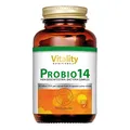 Produktbild: Probio 14 mit aktiven Darmbakterien u.a. Lacto, Bifido, Pediococcus, 200 mg FOS, Vegetarisch (60 Kapseln) Darmgesundheit Vitality Nutritionals by Vitaminexpress