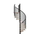 Produktbild: Minka Spindeltreppe Spiral Smart Buche-Schwarz 100 cm Raumhöhe bis 305 cm