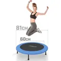 Produktbild: Physionics® Fitness Trampolin - Durchmesser Ø 81 cm, Indoor und Outdoor, max: 100 KG, mit Randabdeckung - Kindertrampolin, Gartentrampolin, Mini ... - Schwarz/Blau