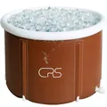 Produktbild: CRS faltbare Badewanne für Dusche Erwachsene/Kinder | Outdoor Eisbad | faltbare Eistonne | Eisfass für innen & außen | Eiswanne für zuhause | Für Wim-Hof Methode | Tauchbecken Sauna (Braun 90cmØ)