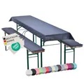 Produktbild: NYVI Bierbankauflagen Set NYVIGala 240x70 cm Grau - 1x Tischdecke für 220x50 cm Biertische & 2X Gepolsterte Auflage für 220x25 cm Bierbänke - Sitzauflage für Bierzeltgarnitur