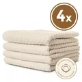 Produktbild: 4 x Handtuch Frottiertuch 50x100 natur 100% ungebleicht & ungefärbt Baumwolle
