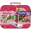 Produktbild: Schmidt Puzzle 56509 Bibi und Tina, Puzzleset im Metallkoffer, 2 x 100 und 2 x 1