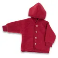 Produktbild: Engel - Kinder Kapuzenjacke mit Holzknöpfen - Wolljacke Gr 50/56 rot