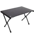 Produktbild: TIMBER RIDGE Campingtisch Klappbar Höhenverstellbar Klapptisch Camping Falttisch Tragbar Aluminium mit Tasche für Picknick Kochen Garten Wandern Reisen 108x71cm - Schwarz