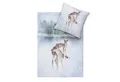 Produktbild: Estella Bettwäsche Iceland 4456 101 Schnee, Flanell, 2 teilig, Landschaft, See, Wald, Reh