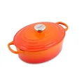 Produktbild: Le Creuset Signature Gusseisen-Bräter mit Deckel, Ø 27 cm, Oval, Für alle Herdarten und Induktion geeignet, Volumen: 4,1 l, 4,425 kg, Ofenrot, 21178270902430
