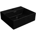 Produktbild: doporro Waschbecken Aufsatzwaschbecken keramik Hängewaschbecken Badezimmer Waschtisch schwarz 50 cm x 13 cm x 36 cm