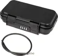 Produktbild: HMF 318-02 Tragbarer Safe mit Zahlenschloss, wasserdichter Mini Tresor mit Drahtseil, 23,5 x 14,5 x 5,8 cm, Schwarz