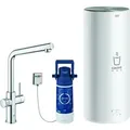 Produktbild: Grohe Red Duo Einhand-Spültischarmatur Set, Ausladung 221mm, L-Auslauf, mit GROHE Red Boiler Größe L, 30325001 - Silber