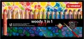 Produktbild: STABILO - woody 3 in 1 ARTY Buntstift, Wasserfarbe & Wachsmalkreide - 18er Pack