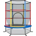 Produktbild: Costway - 140cm Gartentrampolin mit Sicherheitsnetz, Trampolin bis 45KG belastbar, Indoor-/Outdoortrampolin für Kinder ab 3 Jahre Bunt