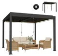 Produktbild: Outsunny Pergola 3x3 m Aluminium Terrassenüberdachung mit LED-Beleuchtung