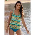 Produktbild: Tankini-Top FEEL GOOD, Damen, Gr. 38, Cup D, bunt (topas, papaya, bedruckt), Elasthan, Polyamid, Bikini-Oberteile