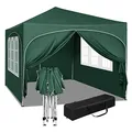 Produktbild: WOLTU Pavillon, Faltpavillon 3x3 m, mit 4 Seitenwänden, Partyzelt wasserabweisend UV-Schutz 50+, höhenverstellbarer Gartenpavillon, mit Tragetasche, für Outdoor Garten Camping Grün