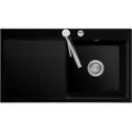 Produktbild: Flächenbündige Spüle MERA 90 Nigra mit Becken rechts und Excenterbedienung