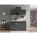 Produktbild: Respekta Miniküche Oliver, Grau, Kunststoff, 1,1 Schubladen, seitenverkehrt montierbar, nur wie online abgebildet bestellbar, 150 cm, links aufbaubar, rechts aufbaubar, Küchen, Miniküchen
