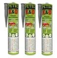 Produktbild: 3x PETEC K&D Karosserie Klebe-&Dichtmasse grau in Kartusche 310ml - 94630