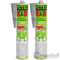 Produktbild: 2x PETEC K & D KAROSSERIE KLEBE & DICHTMASSE KLEBER KLEBE GRAU 310 ML 94630