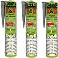 Produktbild: Petec 3x K & D Kleben und Dichten Grau 310ml