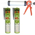 Produktbild: Petec 2x K & D Kleben und Dichten Grau 310ml + Ausdrückpistole
