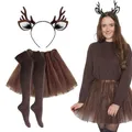 Produktbild: Goldschmidt Reh Set Tüllrock Overknees und Geweih Rehkitz Tutu Haarreif Strümpfe