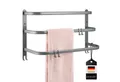 Produktbild: bremermann Handtuchhalter Wand-Handtuchhalter, 3 gestufte Ablagen, Handtuchstange, Wandmontage