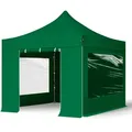 Produktbild: TOOLPORT  3x3m Stahl Faltpavillon, inkl. 4 Seitenteile, dunkelgrün - (600020)
