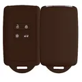 Produktbild: kwmobile Autoschlüssel Hülle kompatibel mit Renault 4-Tasten Smartkey Autoschlüssel (nur Keyless Go) - Silikon Schutzhülle Schlüsselhülle Cover in Chocolate