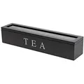 Produktbild: Excellent Houseware - Tee-box Aus Holz, 6 Fächer, Länglich, Schwarz