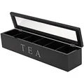 Produktbild: Teekiste - Teebox - Teedose - Farbe: schwarz - L/B/H 43x 9x 9cm