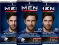Produktbild: Men Perfect Schwarzkopf 80 Haartönung Dunkelbraun Graue Haare 3er Pack 3 x 80 ml