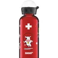 Produktbild: SIGG - Alu Trinkflasche Kinder - KBT Funny Cows - Auslaufsicher & Bruchsicher - Federleicht - BPA-frei - Klimaneutral Zertifiziert - Sport & Schule - Rot mit Kühen - 0,4L
